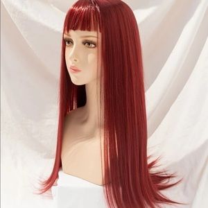 Red synthetic wig